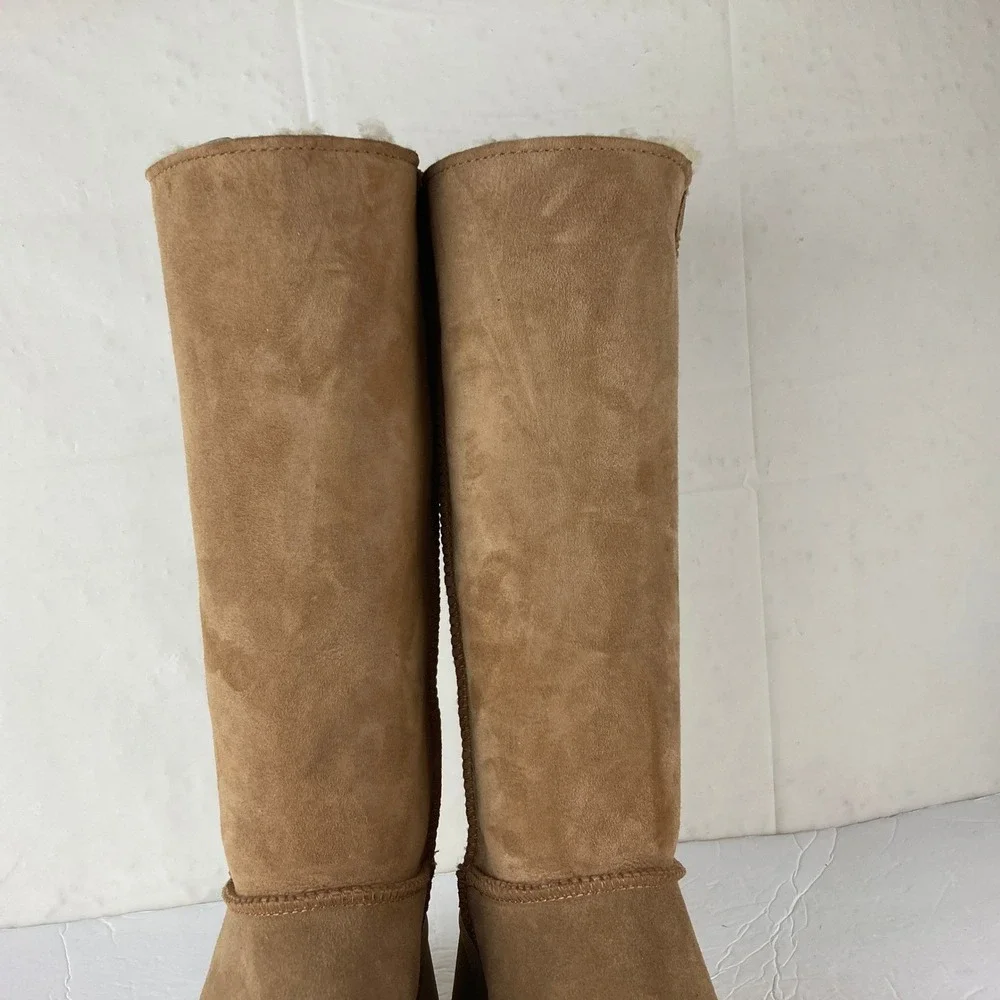 NEW UGG New‎ Heights Tall pr Fold Over Platform Boots Women 8 Suede Leather $260